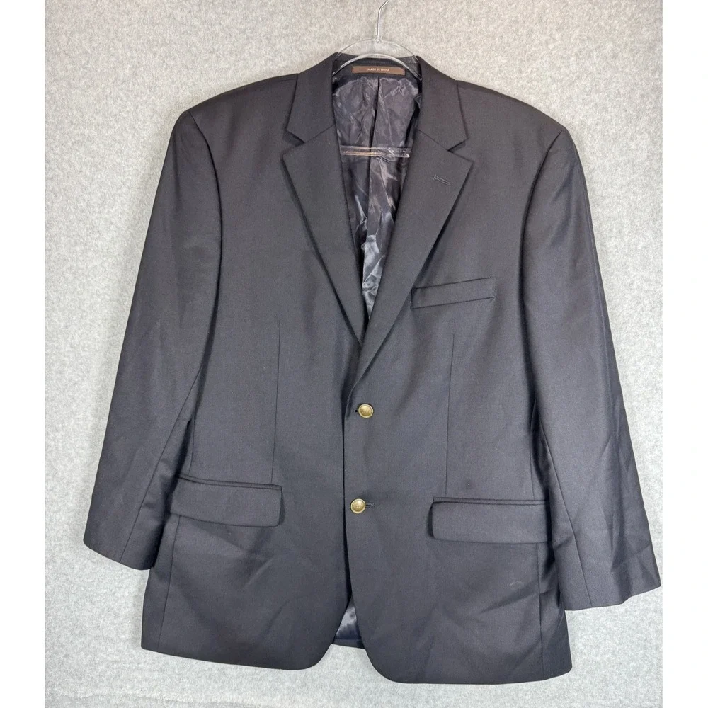 Tasso Elba Blazer Mens 40S Wool Cashmere Two Button Sport Coat Macy's Lined
